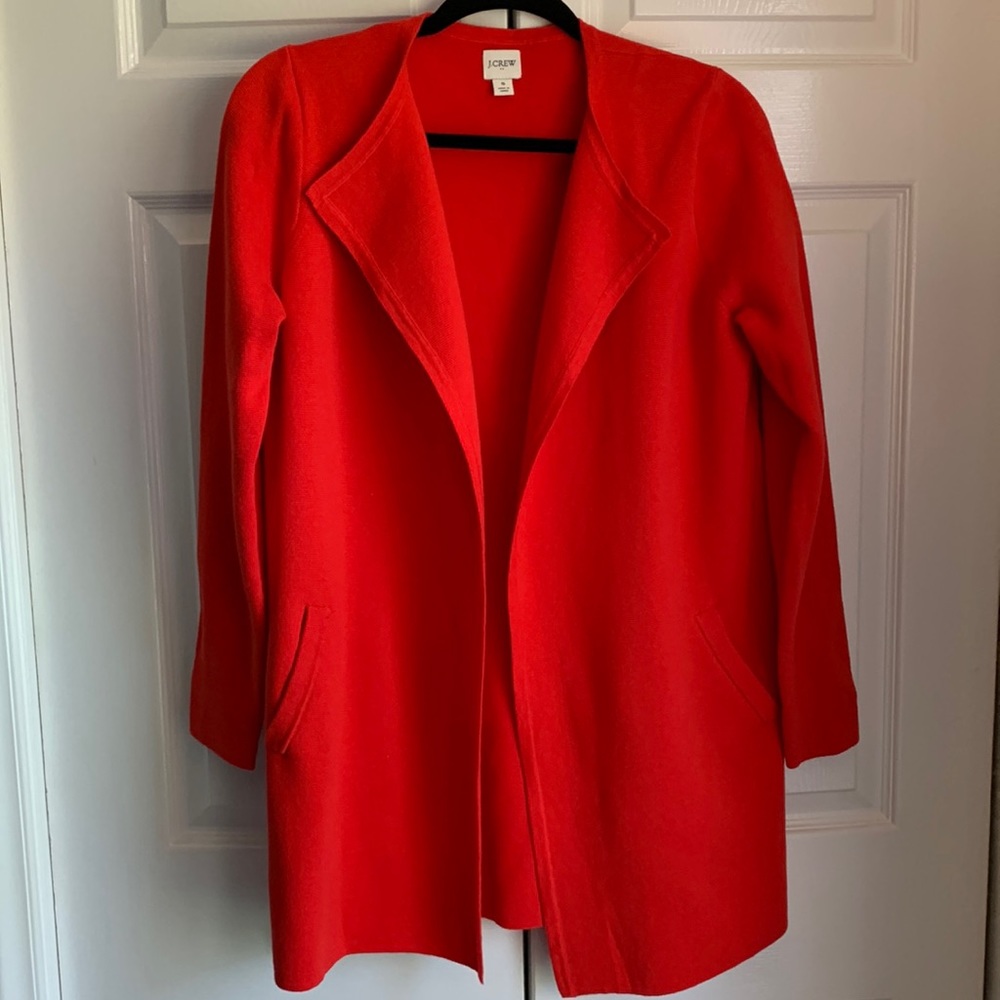 J. Crew Red Sweater Jacket - Size S